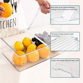 img 2 attached to elabo Food Storage Containers: Fridge Produce Saver for Veggie, Berry, and Fruit - Stackable Organizer Drawers with Lids and Removable Drain Tray