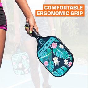 img 1 attached to 🏓 Amazin' Aces Blue and Green Signature Pickleball Paddle Set - 2 USAPA-Approved Rackets with Graphite Face, Honeycomb Polymer Core, 4 Outdoor Pickleballs, 2 Paddle Covers, and 1 Carry Bag