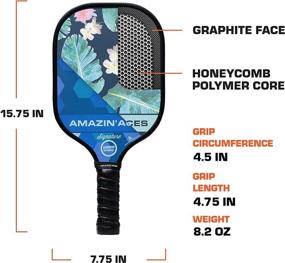 img 3 attached to 🏓 Amazin' Aces Blue and Green Signature Pickleball Paddle Set - 2 USAPA-Approved Rackets with Graphite Face, Honeycomb Polymer Core, 4 Outdoor Pickleballs, 2 Paddle Covers, and 1 Carry Bag