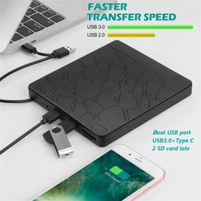 img 3 attached to 📀 Zilyhhom Portable CD/DVD ROM Rewriter - USB 3.0 Type-C External DVD Drive with SD Slot for PC, Laptop, Windows 10/8/7, Linux OS - Burner, Writer, Reader, Recorder
