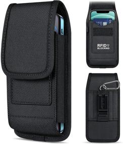 img 4 attached to 📱 Ykooe Phone Belt Holster Pouch for Samsung Galaxy S20 S21 Plus Ultra S9+ A21 Note 8 9 Moto G Power Lg Stylo 6 Oxford-Canvas RFID Blocking Carrying Bag - XL