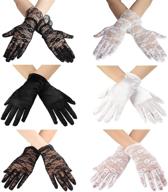 💐 subiceto set of 4-6 pairs ladies floral lace satin gloves for bridal wedding party dinner gift logo
