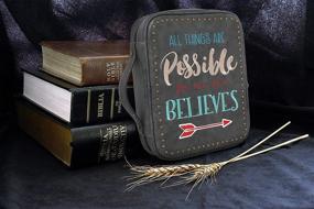 img 3 attached to 📚 Premium Quiled Bible Cover - Montana West Large Sizes 10x8.3x2.4 Inches - Stylish Book Case for Study Bibles - Black CW DC 032 BK