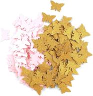 🦋 200pcs double-sided glitter gold and pink butterfly confetti for wedding, birthday parties, baby shower decorations, table scatters setting logo