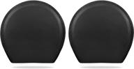 🚐 rv wheel tire covers (2 pack black), oxford waterproof uv sun protectors for truck motorhome boat trailer camper van suv, fits diameter 19-22 inches - black logo