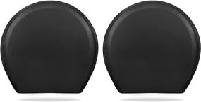 img 4 attached to 🚐 RV Wheel Tire Covers (2 Pack Black), Oxford Waterproof UV Sun Protectors for Truck Motorhome Boat Trailer Camper Van SUV, Fits Diameter 19-22 inches - Black