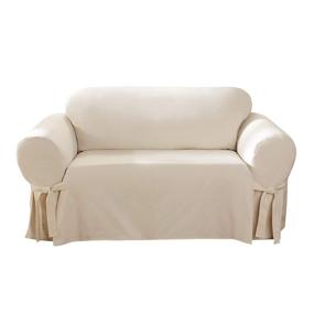 img 4 attached to SureFit Home Décor 100% Cotton Duck Sofa Loveseat Slipcover in Natural, Machine Washable & One-Piece Design