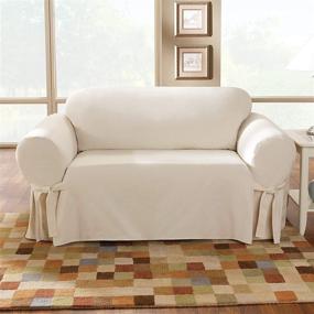 img 3 attached to SureFit Home Décor 100% Cotton Duck Sofa Loveseat Slipcover in Natural, Machine Washable & One-Piece Design