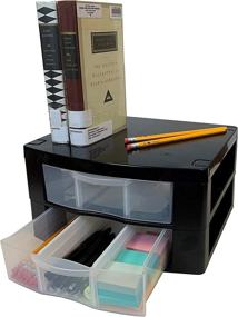 img 2 attached to 📚 School Locker Drawer Organizer with 2 Removable Dividers. High-Duty Design. Fits 12-Inch Wide Locker (Double, Black)