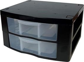 img 4 attached to 📚 School Locker Drawer Organizer with 2 Removable Dividers. High-Duty Design. Fits 12-Inch Wide Locker (Double, Black)