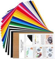 👕 htv heat transfer vinyl bundle, audab 28 pack iron on vinyl with teflon sheet, 20 assorted colors for t-shirts and clothing - compatible with cricut, cameo, heat press machines and sublimation logo