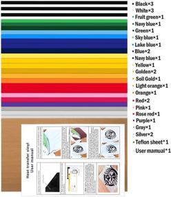 img 3 attached to 👕 HTV Heat Transfer Vinyl Bundle, Audab 28 Pack Iron on Vinyl with Teflon Sheet, 20 Assorted Colors for T-Shirts and Clothing - Compatible with Cricut, Cameo, Heat Press Machines and Sublimation