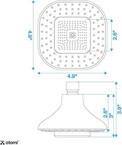 img 3 attached to 🚿 Душевая головка Atomi с Bluetooth-динамиком - Беспроводная и съемная - Портативная с микрофоном - Душевая лейка с полным охватом для ванной комнаты - Перезаряжаемый аккумулятор