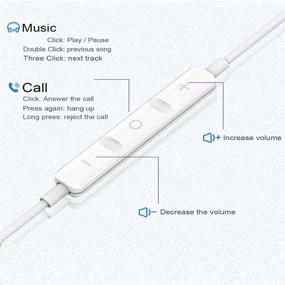 img 1 attached to 🎧 Наушники с микрофоном и пультом управления в ушах высокого качества со шнуром - (2 штуки) Совместимы с iPhone 6s/plus/6/5s/se/5c/iPad/MP3/Samsung/Android телефонами