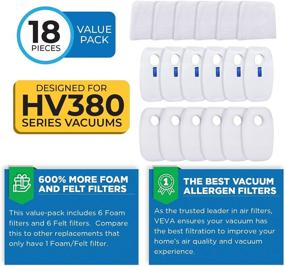 img 1 attached to VEVA Premium Vacuum Filter Set - 6 Allergen, 6 Foam, 6 Felt Filters for Shark Rocket DuoClean HV380, 381, 382, 383, 384Q