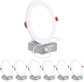 img 4 attached to 💡 6-Pack Slim LED Recessed Lighting: Dimmable 6 Inch Cool White Downlights with Junction Box, 4000K, 12W=110W Eqv, 850LM, ETL Certified