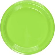 amscan kiwi green plastic plate bulk party pack, 50 count logo