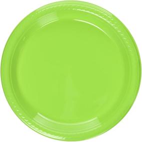 img 1 attached to Amscan Kiwi Green Plastic Plate Bulk Party Pack, 50 Count