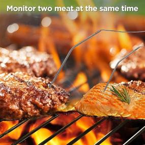 img 2 attached to Grilling Wireless Meat Thermometer - Digital Probe BBQ Thermometer with Dual Probes, Timer Alarm, and USDA Preset Temperature Setting for Food, Oven, Grill, and Smoker Monitoring