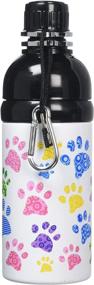 img 1 attached to 🐾 Stainless Steel Pet Water Bottle, 16-Ounce: Baby Paw Print Design by Good Life Gear