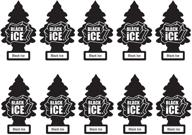 🌲 10 штук автомобильных освежителей воздуха little trees с ароматом черного льда логотип