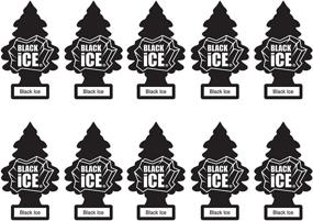 img 1 attached to 🌲 10-Pack of Little Trees Car Freshener in Black Ice Scent
