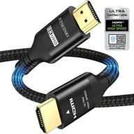 🔌 etseinri кабель hdmi 8k 2.1 - ультра hd сертифицированный кабель, 6,6 фута длиной, скорость 48 гбит/с, поддержка разрешений 10k 8k 5k 4k@120hz 60hz, earc, rtx 3090, hdr10, 4:4:4, hdcp 2.2&2.3 - совместим с r-oku, f-ire, s-ony, l-g, s-amsung, ps5, xbox series x логотип