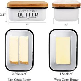 img 3 attached to Yesland Wooden Lid Butter Dish: Stylish and Functional Storage Solution