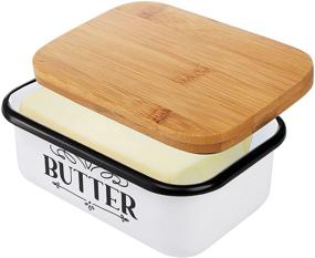 img 2 attached to Yesland Wooden Lid Butter Dish: Stylish and Functional Storage Solution