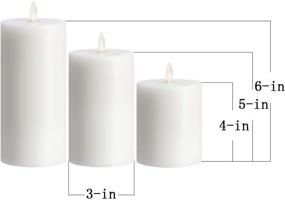 img 3 attached to 🕯️ Smtyle Christmas White Flameless Candles: Realistic Flickering Pillar Candle Lights with Remote Control & Timer - 3in Pack of 3