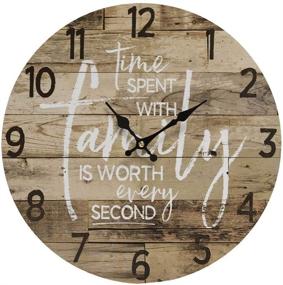 img 4 attached to 🕰️ 13-Inch Round Farmhouse Wall Clock – Decorative Wood-Style Quartz Battery-Operated Rustic Home Decor Vintage Decoration with Retro Design – Ideal for Living Room, Kitchen, Bedroom, Bathroom – Large Numerals – Silent Ticking