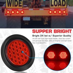 img 1 attached to 🚢 Linkitom 4 Inch Round Trailer Lights: Ultra Bright 24 LED, Waterproof & DOT Certified Tail Lights for Boat Trailer, Truck, RV - 2 Pack