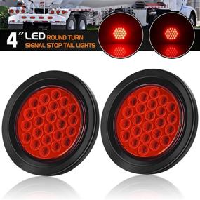 img 3 attached to 🚢 Linkitom 4 Inch Round Trailer Lights: Ultra Bright 24 LED, Waterproof & DOT Certified Tail Lights for Boat Trailer, Truck, RV - 2 Pack