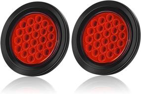 img 4 attached to 🚢 Linkitom 4 Inch Round Trailer Lights: Ultra Bright 24 LED, Waterproof & DOT Certified Tail Lights for Boat Trailer, Truck, RV - 2 Pack