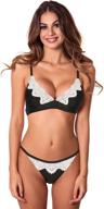 👙 relleciga lace triangle bikini top with cheeky brazilian bottoms for women logo