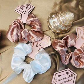 img 2 attached to 💍 Set of 1+10 Bridesmaid Proposal Gifts: Scrunchies for Bachelorette Party Favors, Elastic Hair Ties in Pink Stain for Women, Wedding Bridal Shower Favors, Maid of Honor & Bridesmaid Gift Supplies