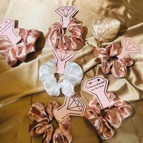 img 3 attached to 💍 Set of 1+10 Bridesmaid Proposal Gifts: Scrunchies for Bachelorette Party Favors, Elastic Hair Ties in Pink Stain for Women, Wedding Bridal Shower Favors, Maid of Honor & Bridesmaid Gift Supplies