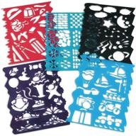 🎨 10-pack plastic stencils: assorted designs for creative projects logo