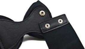 img 2 attached to 💃 Embrace Elegance with Meta-U Women's Cute Bow/Flower Wide Elastic Waist Belt - Enhance Your Dress Style!