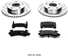 img 2 attached to Улучшите тормозные характеристики вашего автомобиля с набором Power Stop K3003 Z23 с карбоновыми тормозными колодками и сверлеными/пазовыми тормозными дисками.