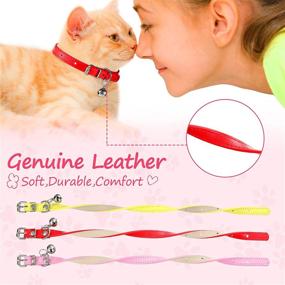 img 1 attached to 🐾 Weewooday 16-Piece Soft Leather Pet Collar Set for Dogs and Cats - Adjustable, Colorful, with Bell - Ideal for Kittens, Puppies, Small Dogs/Cats - Safety and Comfort Guaranteed