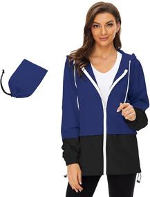 img 4 attached to Drawstring Hooded Lightweight Outdoor Raincoats Women's Clothing in Coats, Jackets & Vests