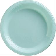 🍽️ amscan 7" plastic dessert plates, blue (50 pcs) - sturdy and convenient logo