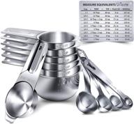 🥄 u-taste 15-piece stainless steel measuring cups and spoons set with magnetic conversion chart logo