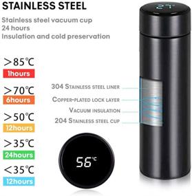 img 3 attached to Black LED Temperature Display Smart Water Bottle made of Stainless Steel