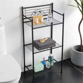 img 1 attached to 🏢 LEEDA 3-Tier Freestanding Heavy-Duty Metal Shelving Unit | Ideal for Organizing Kitchen, Bathroom, Office | Display Plants, Flowers, Bath Essentials | Black