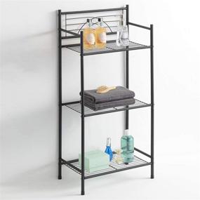 img 4 attached to 🏢 LEEDA 3-Tier Freestanding Heavy-Duty Metal Shelving Unit | Ideal for Organizing Kitchen, Bathroom, Office | Display Plants, Flowers, Bath Essentials | Black