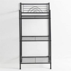 img 3 attached to 🏢 LEEDA 3-Tier Freestanding Heavy-Duty Metal Shelving Unit | Ideal for Organizing Kitchen, Bathroom, Office | Display Plants, Flowers, Bath Essentials | Black