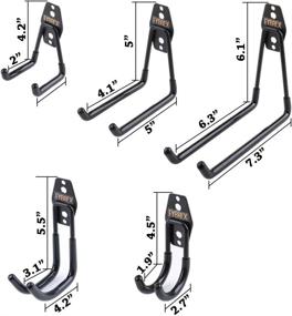img 3 attached to 🔧 Versatile 5pcs Wall Hooks: Ideal for Garage Storage, Kitchen Organization, and Tool Hanging - Supports Ladder, Weed Eater, Shovel, Hose and More!