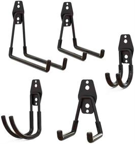 img 4 attached to 🔧 Versatile 5pcs Wall Hooks: Ideal for Garage Storage, Kitchen Organization, and Tool Hanging - Supports Ladder, Weed Eater, Shovel, Hose and More!